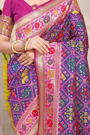 Buy Festival Wear Multi Color Weaving Patola Silk Saree Online From Surat  Wholesale Shop.