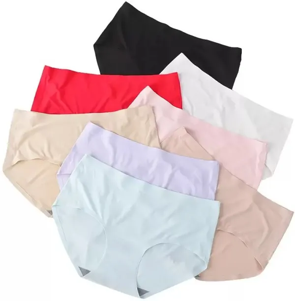 Combo of 3 (Multi Colore)Women's Ice Silk Blend Invisible Lines No Show  Hipster Panty