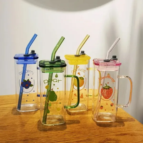 Glass Sipper with Straw Sipper for Adults Coffee Sipper with Straw Glass  Cup for Juice Tumbler
