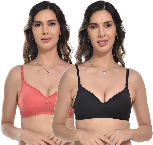 LAQUENIE Laquenie® Women Cotton Blend Solid Padded Non-wired Full Coverage  Seamless Bra Pack of 2 Price in India - Buy LAQUENIE Laquenie® Women Cotton  Blend Solid Padded Non-wired Full Coverage Seamless Bra