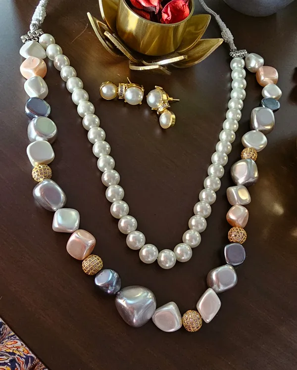 Three Strand Mother-of-Pearl Necklace - American Folk Art Museum
