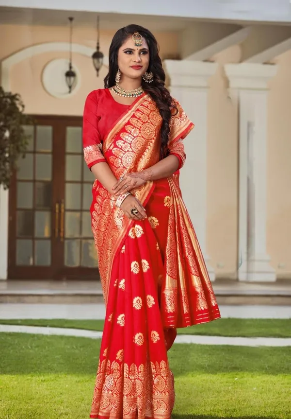 golden saree with contrast blouse – Joshindia