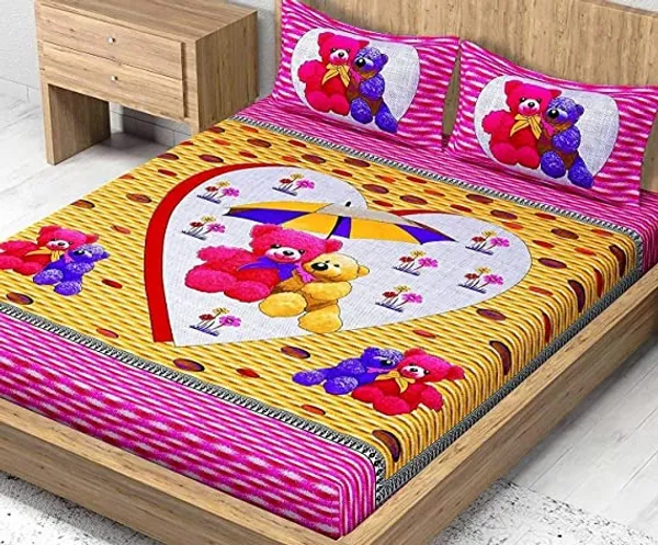 Cartoon print cotton single bed sheet on sale
