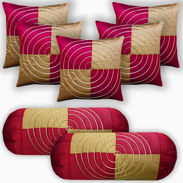 https://d1311wbk6unapo.cloudfront.net/NushopCatalogue/tr:f-webp,w-600,fo-auto/Gifts_Island®_Combo_Silk_Decorative_Duo-Color_Patchwork_with_Spiral_Golden_Dori_Square_Cushion_Covers_16x16_inches_Set_of_5___Round_Pillow_Bolster_Covers_Set_of_2_16x32_inches__Maroon___Gold__Pack_of_7__NOY9G66YFR_2022-08-23_1.jpg__Gifts Island