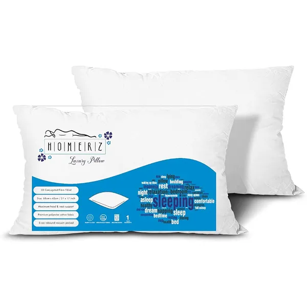 myHomerz Set of 2 - Imported Conjugated Fiber Pillow, 17x 27 inch Size ...