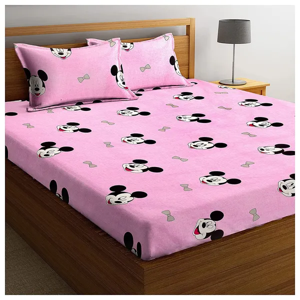 Supreme Glace Cotton Branded Bed Sheet, 1+2, Size: 90*100