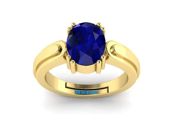 Natural Bule Sapphire (Neelam) Ring With Gold 4.600Gm ,(Neelam Size 5.10Ct  Very Good Quality) With Lab Certificate – Asdelo