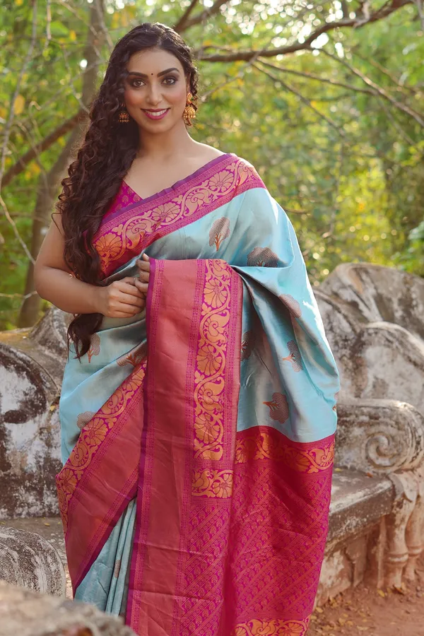Saree on sale stylish blouse