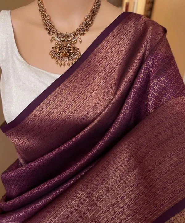 Magenta tusser silk saree with zari weaving - G3-WSA53789 | G3fashion.com