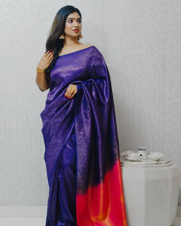 Chiffon Purple and Red Ethnic Saree 182 with Blouse Piece at Rs 700 in  Jaipur