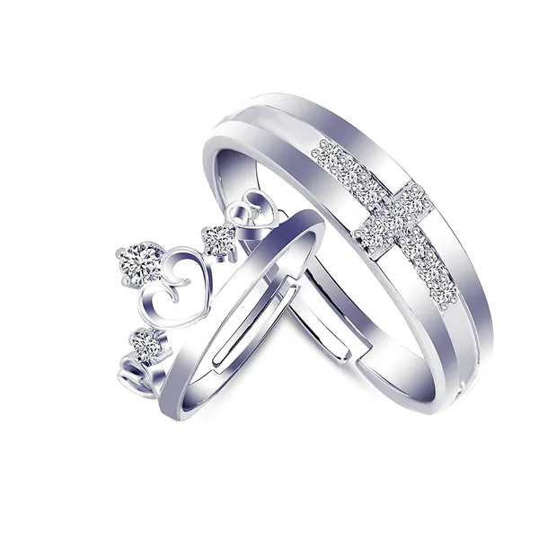 Buy Shiny Full Diamond Ring 2Carat Round Cut Cubic Zirconia Promise Ring  Wedding Ring for Men Silver Ring CZ Cocktail Ring Eternity 950 Platinum  Simulate Moissanite Ring Adjustable Ring 031 Online at desertcartINDIA
