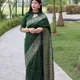 Green__INDIAN LINEN SAREE